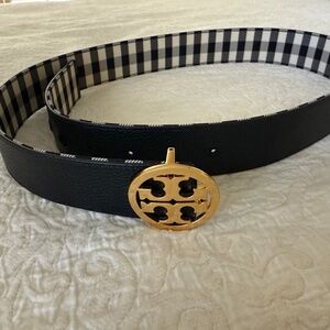 Tory Burch Reversible leather Miller Belt with Gold Tone Buckle, Size M